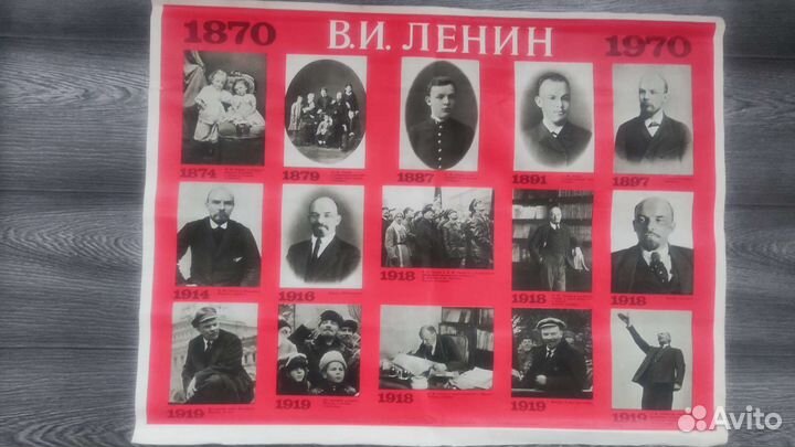 Плакат 100 лет со дня рождения Ленина