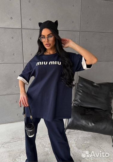 Стильный костюм с футболкой MIU MIU Корея