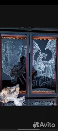 Нарды ручной работы - под стеклом