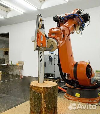 Фрезеровка деревянных изделий роботом kuka 210