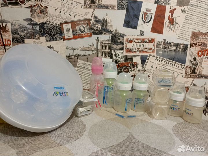 Стерилизатор для бутылочек avent, бутылочки