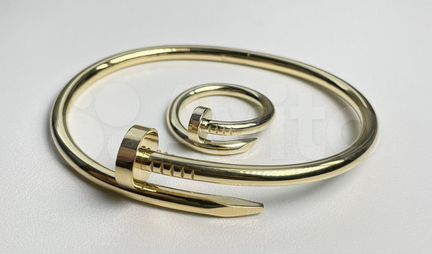 Золотой комплект, браслет и кольцо Cartier