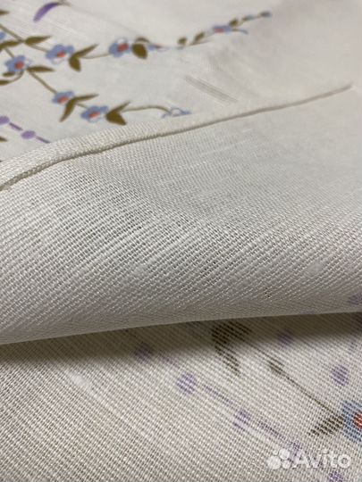 Скатерть лен СССР с колокольчиками