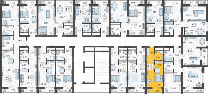 Квартира-студия, 23,3 м², 5/19 эт.