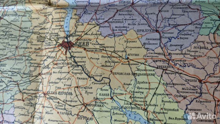 Настенная карта времён СССР