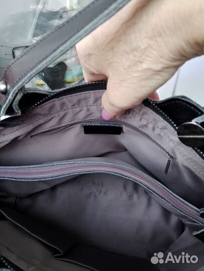 Сумка женская натур.кожа,бу в хор. сост, чёрная