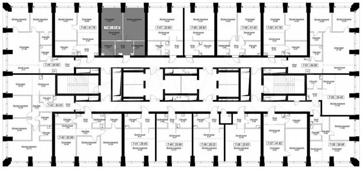 1-к. квартира, 42 м², 4/55 эт.