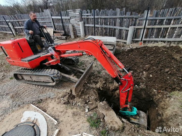 Услуги миниэкскаватора, ямобура