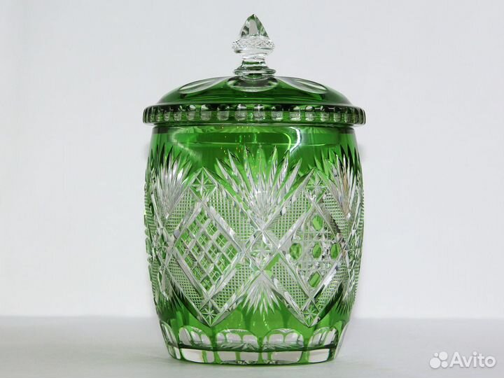 Бонбоньерка Ваза Конфетница Хрусталь цветной