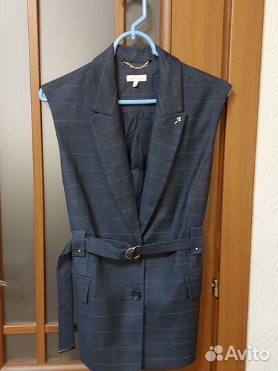 Жилет школьный удлиненный синий Silver spoon р.158