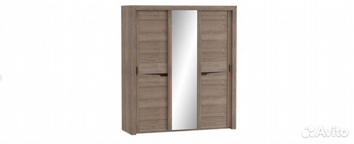 Шкаф-купе 3 двери 194х62х220 Дуб стирлинг/Кофе