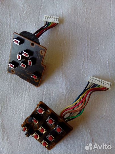 Радиодетали на Платах+Тактовые Кнопки,2Платы-16шт