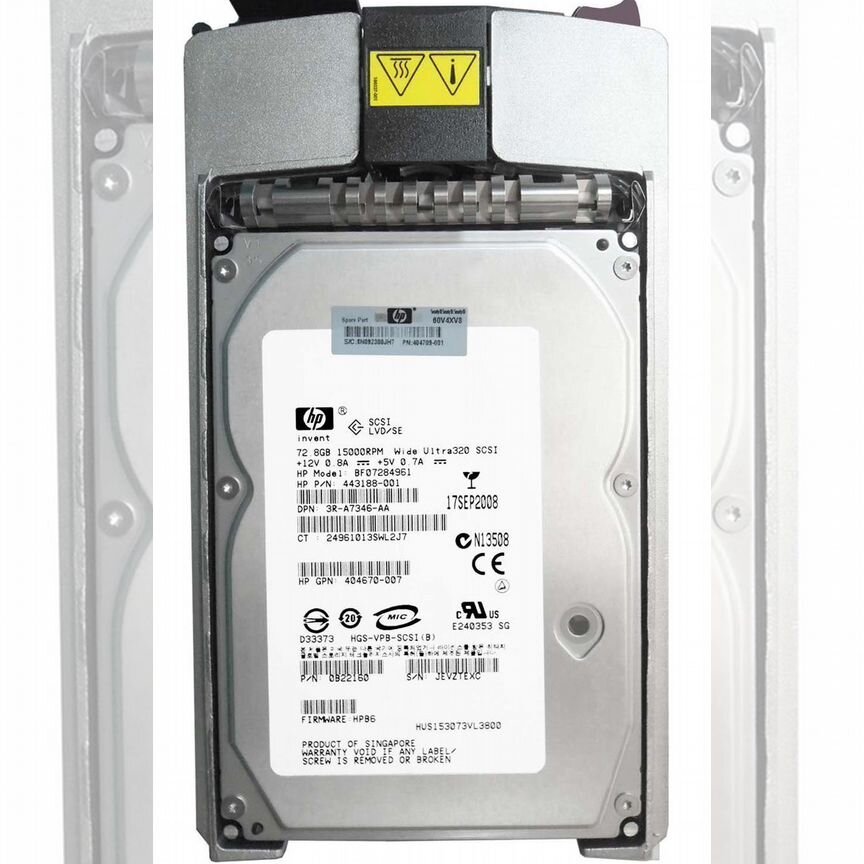 [0B22160] Жесткий Диск Hp 72.8gb U320scsi 3.5" Hdd 0b22160