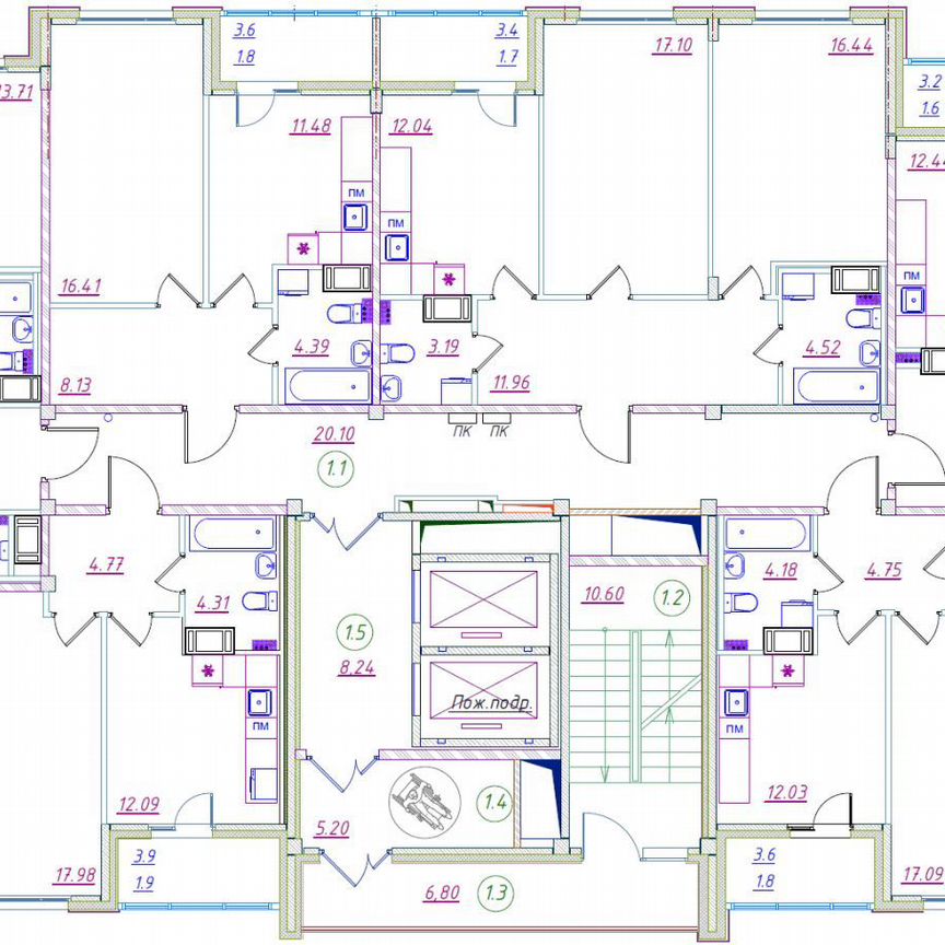 1-к. квартира, 41,1 м², 11/12 эт.