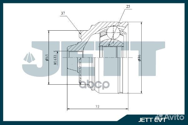 Шрус внешний jett V43-1413 V43-1413 jett
