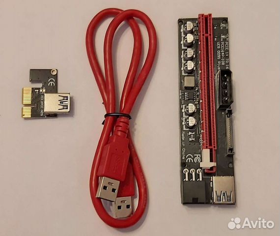 Разветвитель pci-e x1 to 4 usb 3.0,Райзер 009s plu