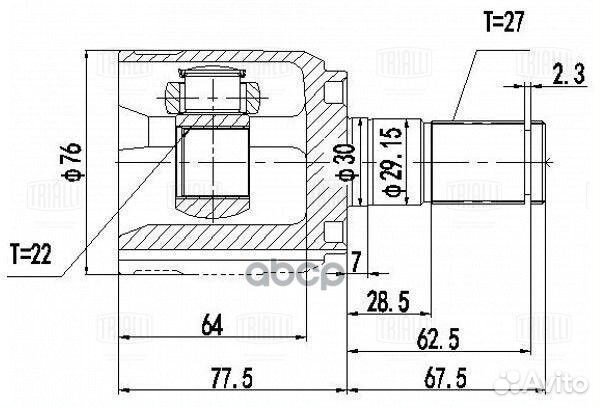 Шрус hyundai solaris 10/solaris 17/KIA RIO 11