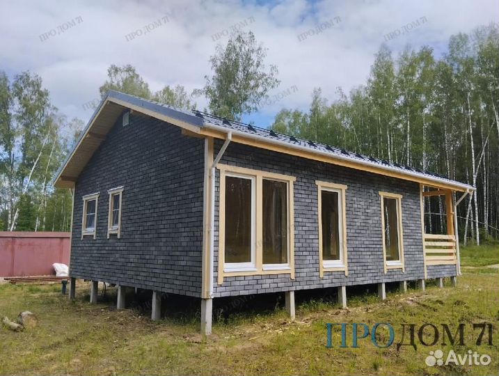 Каркасный коттедж 86м² с террасой 24м² под ключ