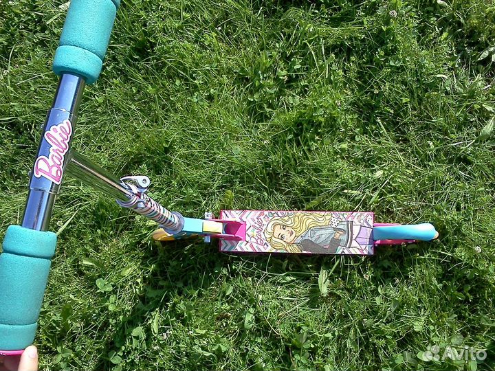Самокат двухколесный складной для девочки, Barbie