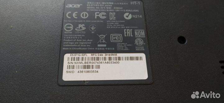 Ноутбук acer e5-571g-52fl