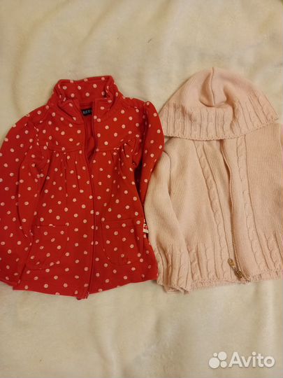 Кофточки детские на молнии на девочку