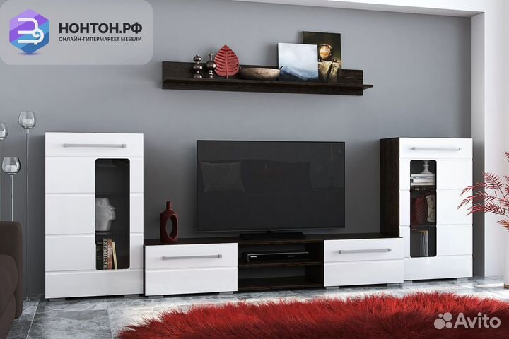 Гостиная Милан №1 венге / белый глянец