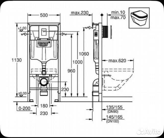 Инсталляция grohe rapid sl 38772001