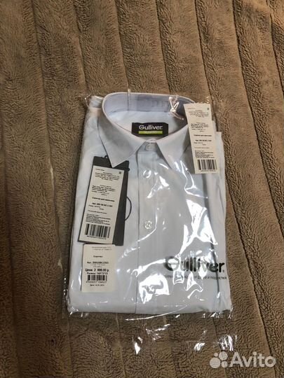 Рубашка gulliver 140 slim fit новая