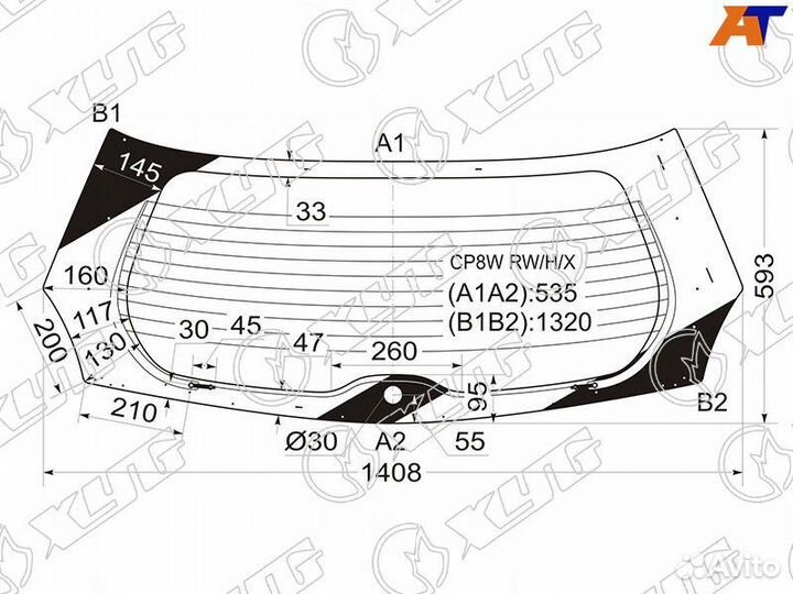 Стекло заднее Mazda Premacy