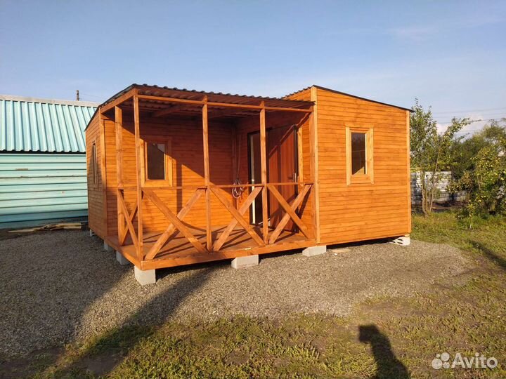 Дачный модульный домик с террасой