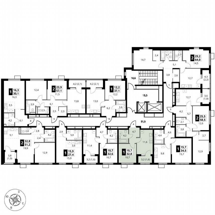 1-к. квартира, 32,8 м², 16/18 эт.