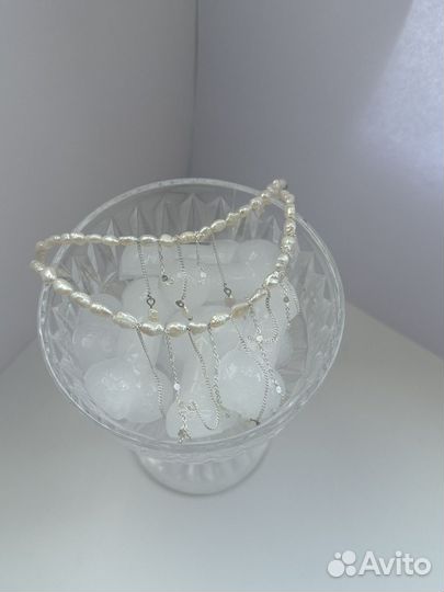 Чокер из натурального жемчуга