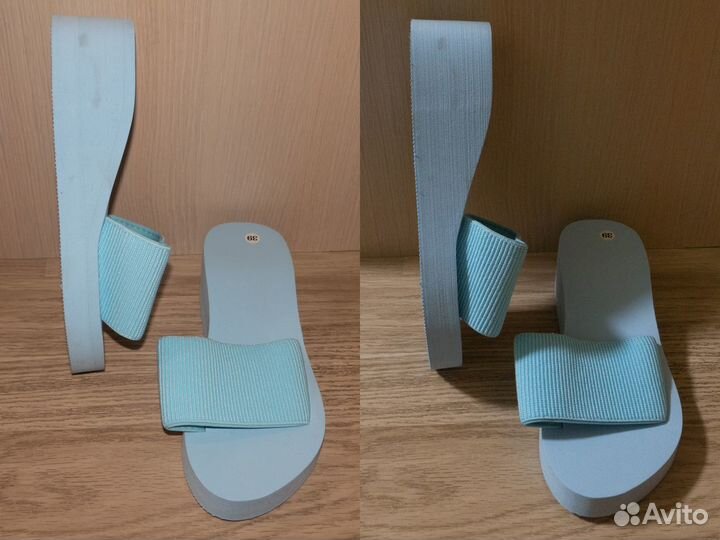 Шлепанцы на мягкой танкетке