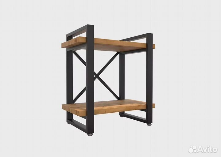 Тумба прикроватная Айсберг Лофт 40 черный/дуб краф