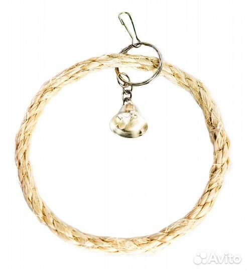 Zoobaloo игрушка для птиц Кольцо из сизаля с колок