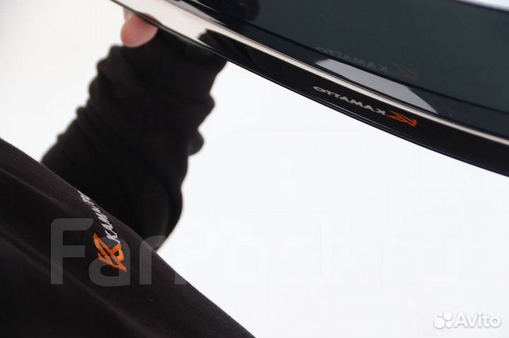 Ветровики Kamatto Honda CR-V 2012-2017 (нерж молд)