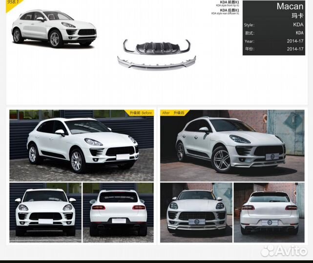 Сплиттер + Диффузор Porsche Macan (2014-2017)