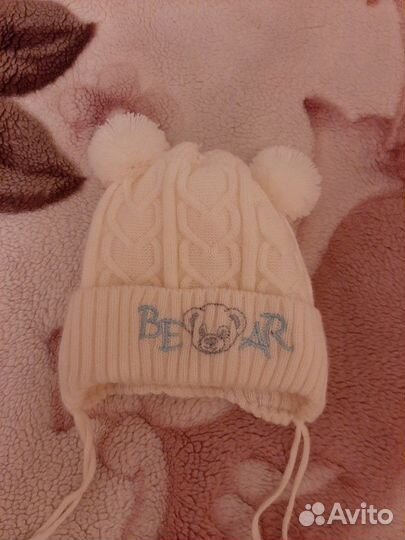 Шапочка для новорождённого 0-6 месяцев