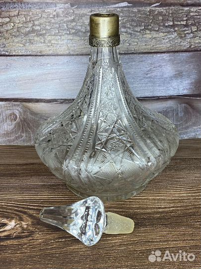 Штоф хрусталь серебро 875 пробы