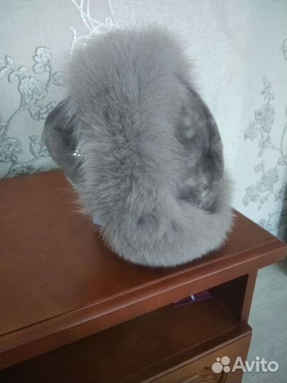 Шапка женская мутон+песец