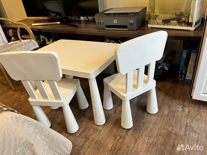 Детский Стол и 2 стула IKEA маммут