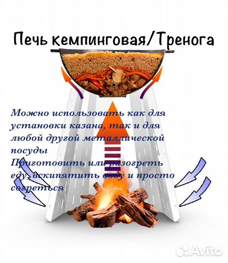 Печь под казан кемпинговая