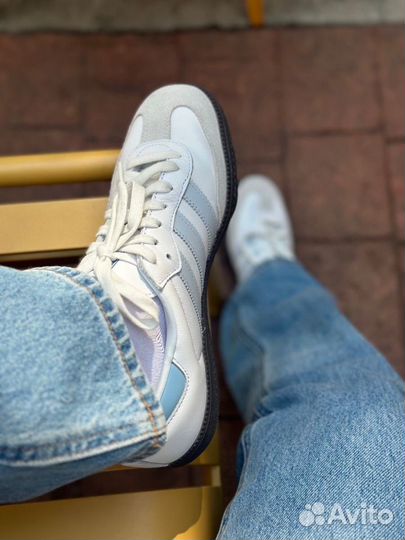 Adidas Samba Og White Blue Halo Powder Sky Blue