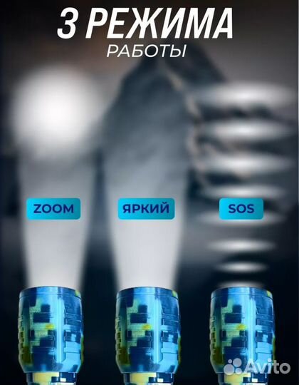 Светодиодный LED фонарь, аккумуляторный