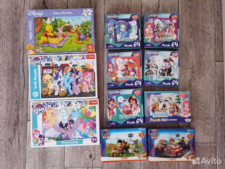 Пазл enchantimals, my little pony, щенячий патруль