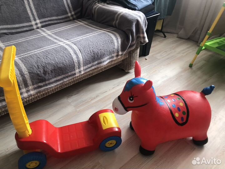 Самокат, резиновый попрыгун