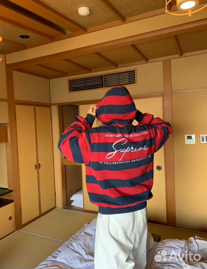 Худи Supreme x Martine Rose Red Black FW24 Week 4