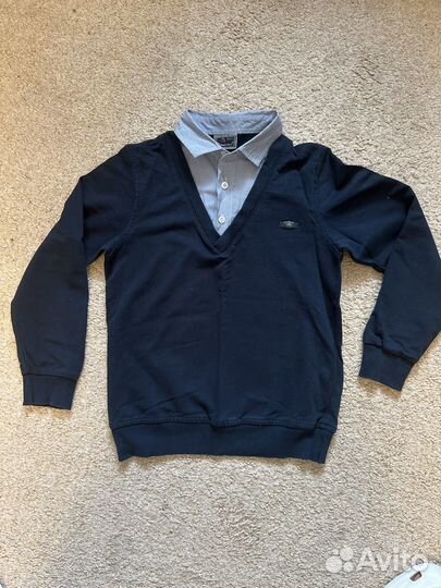 Джемпер с рубашкой обманка