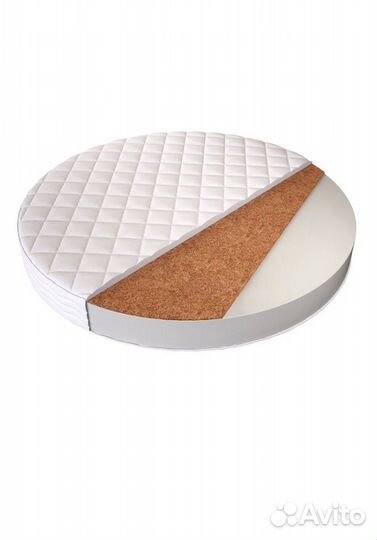 Матрас кокосовый в круглую кроватку 75х75