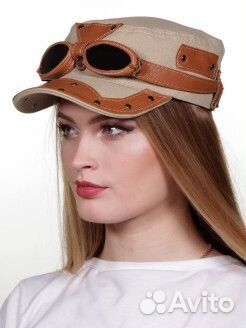 Кепка кожа-хлопок